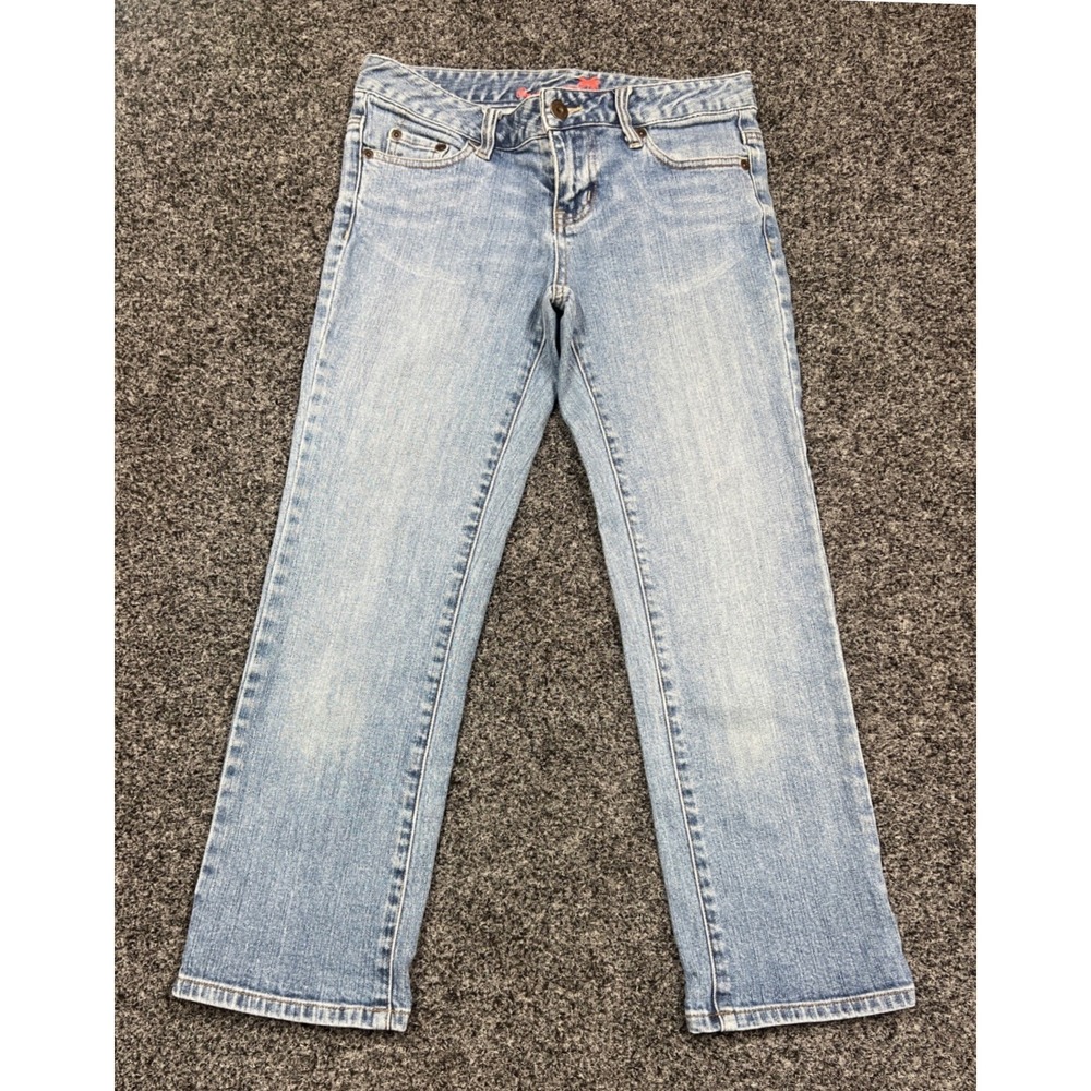 American Rag Jeans Womens 1 Blue Light Wash Low Rise Crop Stretch Denim Y2K